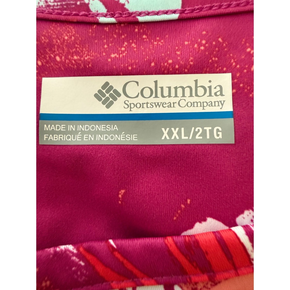 Columbia Dress Womens XXL Magenta Pink Floral Bird Print Excellent - Picture 3 of 7